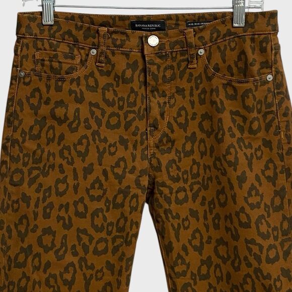 Banana Republic Premium Denim Animal Print Jeans Size 28S Women Mid-Rise Skinny - Picture 3 of 14